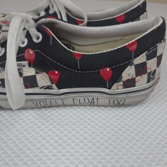 Vans It Losers Club Checkerboard Sneakers White Black Red  Womens 7.5 US Mens 6 - Picture 7 of 10